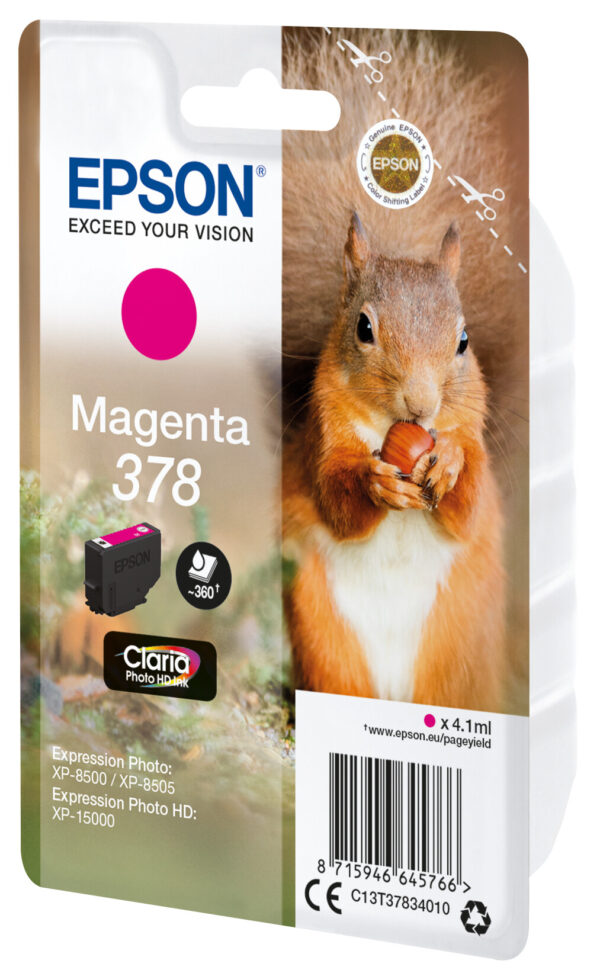 Epson Squirrel Singlepack Magenta 378 Claria Photo HD Ink - Afbeelding 3