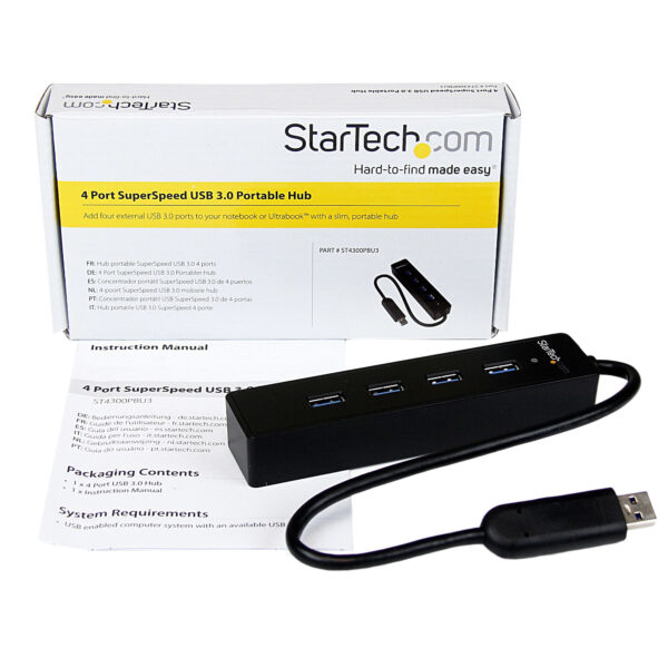 StarTech.com 4-poorts draagbare SuperSpeed USB 3.0-hub met geintegreerde kabel - 5Gbps - Afbeelding 4