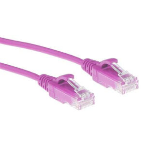 ACT Roze 2 meter LSZH U/UTP CAT6 datacenter slimline patchkabel snagless met RJ45 connectoren