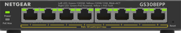 NETGEAR 8-Port Gigabit Ethernet High-Power PoE+ Plus Switch (GS308EPP) - Afbeelding 2