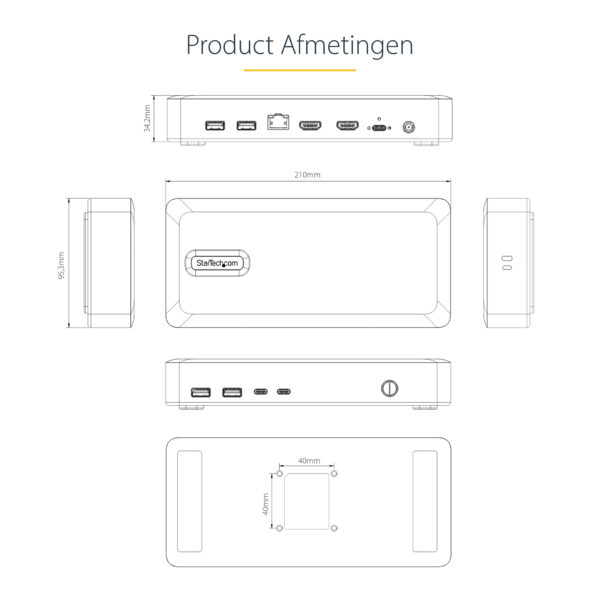 StarTech.com USB4 Docking Station, USB-C 40Gbps, Dual HDMI Video, Tot 2x 4K 60Hz 4:4:4 (RGB) of 2x 4K 120Hz 4:2:2, Multi-Monitor - Afbeelding 18