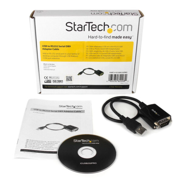 StarTech.com Korte USB naar RS232 Seriële DB9 Adapterkabel met COM-behoud - Afbeelding 4