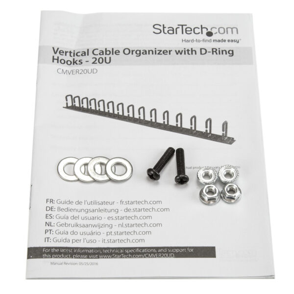 StarTech.com Verticale kabelmanager met D-ring haken 0U 91 cm - Afbeelding 10