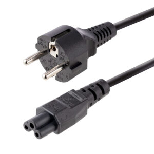 StarTech.com 3m Laptop Stroomkabel, EU Schuko Plug naar C5 (Clover Leaf), 2.5A 250V, 18AWG, Laptop Vervangkabel, Printer Voeding