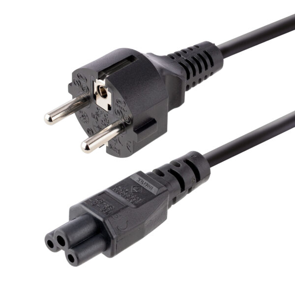 StarTech.com 3m Laptop Stroomkabel, EU Schuko Plug naar C5 (Clover Leaf), 2.5A 250V, 18AWG, Laptop Vervangkabel, Printer Voeding