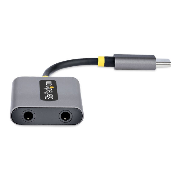 StarTech.com USB-C Headphone Splitter, USB Type C Dual Headset Adapter met Mic Input, USB C naar 3.5mm Audio Adapter/Earphone Do - Afbeelding 3