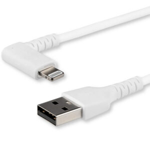 StarTech.com Premium USB-A naar Lightning Kabel 2m Wit - Robuuste 90° haakse USB Type A naar Lightning Charge & Sync Oplaadkabel