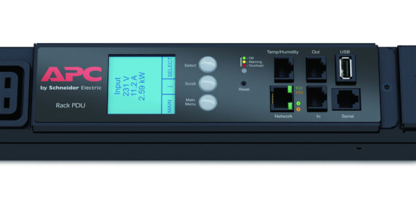 APC Rack PDU, Metered, ZeroU, 32A, 400V, (30x) C13 & (12x) C19, IEC 309 32A 3Fase stekker - Afbeelding 3