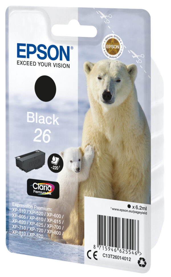 Epson Polar bear Singlepack Black 26 Claria Premium Ink - Afbeelding 2