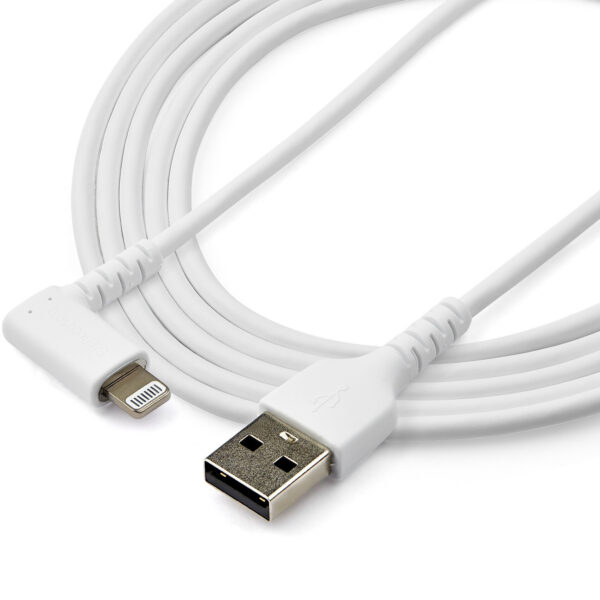 StarTech.com Premium USB-A naar Lightning Kabel 2m Wit - Robuuste 90° haakse USB Type A naar Lightning Charge & Sync Oplaadkabel - Afbeelding 6