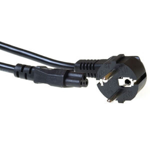 ACT Netsnoer CEE 7/7 male (haaks) - C5 zwart 1 m