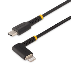 StarTech.com 1m Duurzame USB-C naar Lightning Kabel - USB 2.0 naar Lightning Laadkabel met Rechtse Hoek - Fast Charge en Sync US
