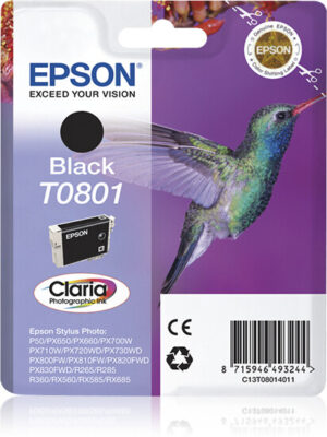 Epson Hummingbird Singlepack Black T0801 Claria Photographic Ink