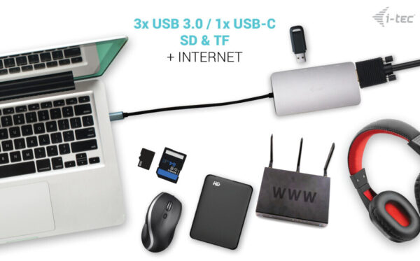i-tec USB-C Nano Dock HDMI/VGA LAN+PD 100W - Afbeelding 11