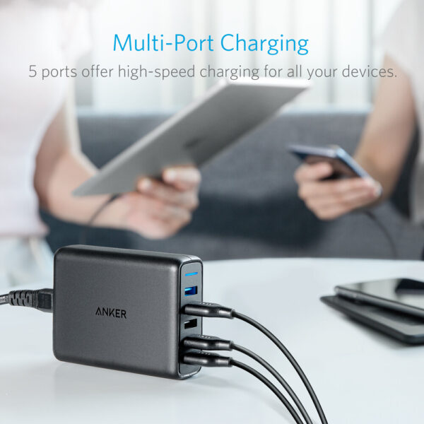Anker PowerPort Speed 5 Universeel Zwart AC Binnen - Afbeelding 4