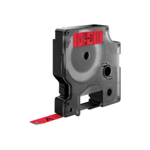 DYMO D1 -Standard Labels - Black on Red - 9mm x 7m