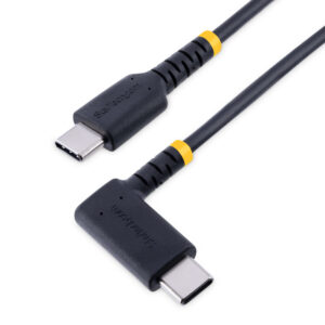 StarTech.com 15cm USB-C Oplaadkabel, Haakse USB-C Kabel, 60W PD 3A, Robuuste Fast Charge USB-C Kabel, USB 2.0 Type-C, Korte USB
