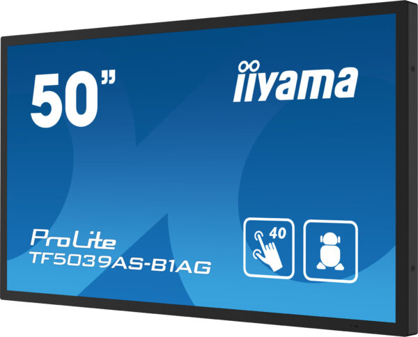iiyama TF5039AS-B1AG beeldkrant Digitale signage flatscreen 125,7 cm (49.5") LED 500 cd/m² 4K Ultra HD Zwart Touchscreen Type pr - Afbeelding 5