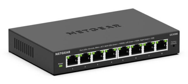 NETGEAR GS308E Managed L2/L3 Gigabit Ethernet (10/100/1000) Zwart - Afbeelding 2