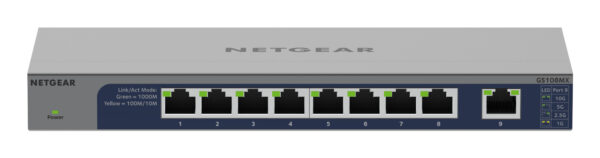 NETGEAR GS108MX-100EUS netwerk-switch Unmanaged L2 Gigabit Ethernet (10/100/1000) Bureaublad-/wandmontage - Afbeelding 3