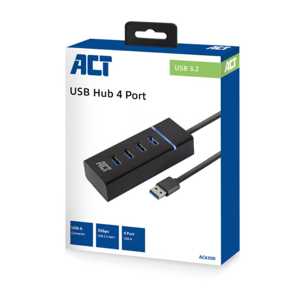 ACT USB hub 3.0, 4 poorts USB-A - Afbeelding 2