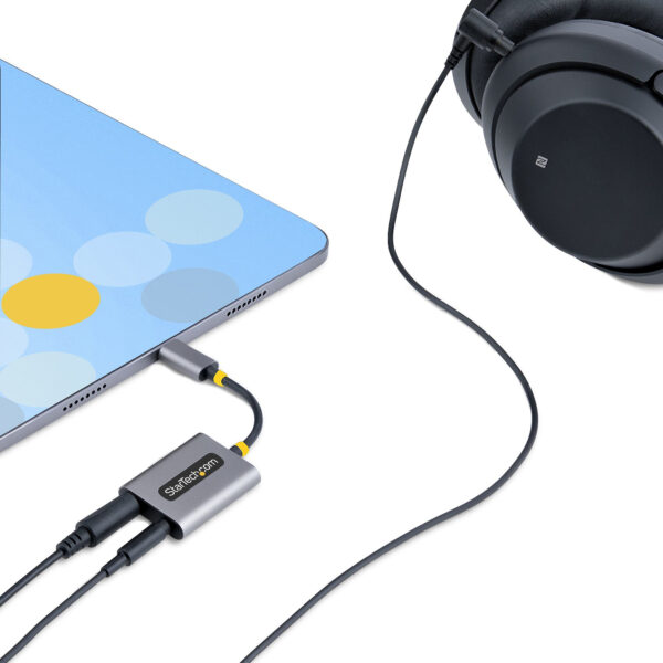 StarTech.com USB-C Headphone Splitter, USB Type C Dual Headset Adapter met Mic Input, USB C naar 3.5mm Audio Adapter/Earphone Do - Afbeelding 8