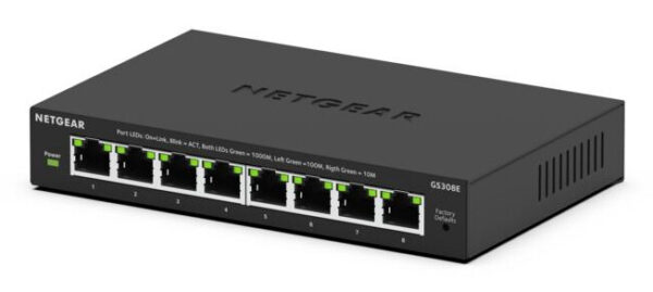 NETGEAR GS308E Managed L2/L3 Gigabit Ethernet (10/100/1000) Zwart