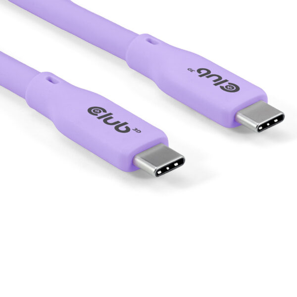 CLUB3D USB C oplaadkabel paars siliconen & tangle-free - Afbeelding 7