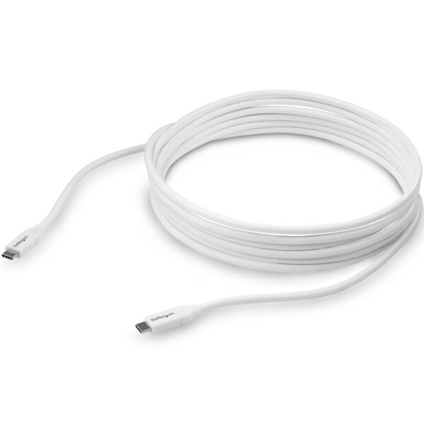 StarTech.com USB-C naar USB-C kabel met 5A/100W PD - M/M - wit - USB 2.0 - USB-IF gecertificeerd - 4 m - Afbeelding 3