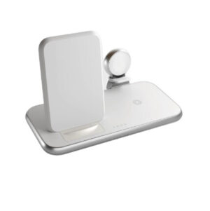 ZENS 4 in 1 Stand+Watch Aluminium Draadloze Oplader – Wit