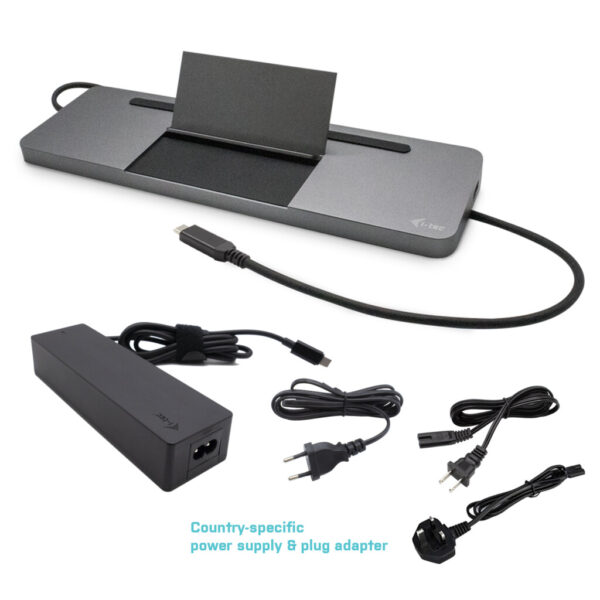 i-tec Metal SB-C Ergonomic 4K 3x Display Docking Station with Power Delivery 85 W + Universal Charger 100 W - Afbeelding 4