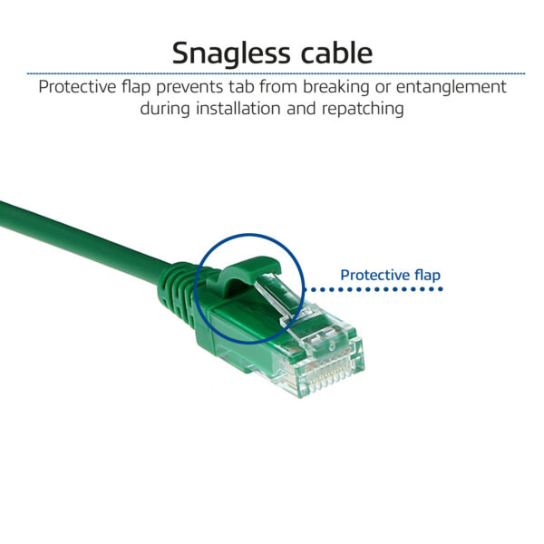 ACT Groene 1.5 meter LSZH U/UTP CAT6 datacenter slimline patchkabel snagless met RJ45 connectoren - Afbeelding 5