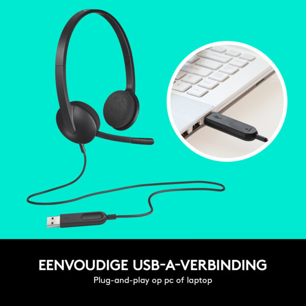 Logitech H340 USB Computer Headset Met digitale audio - Afbeelding 5