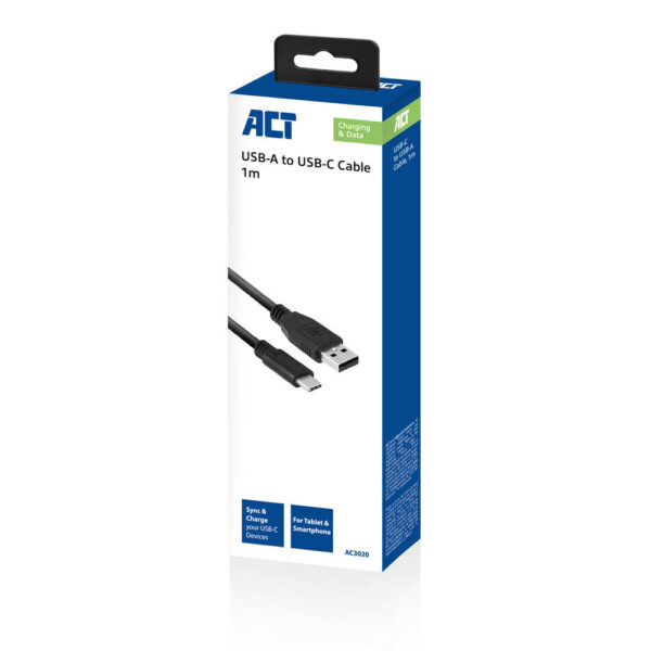 ACT USB 3.2 Gen1 laad- en datakabel A male - C male 1 meter - Afbeelding 3