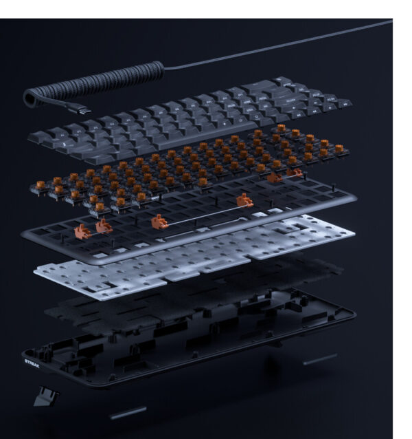 Fnatic STREAK65 LP - Black toetsenbord Gamen USB QWERTY US International Zwart - Afbeelding 7