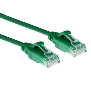 ACT Groene 1.5 meter LSZH U/UTP CAT6 datacenter slimline patchkabel snagless met RJ45 connectoren