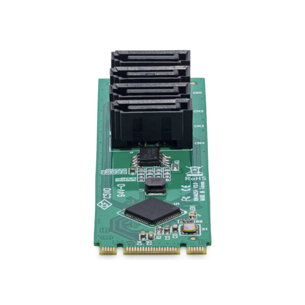 StarTech.com 4-Port M.2 naar SATA Adapter Kaart, M.2 PCIe 3.0 naar SATA HDD/SSD Uitbreidingskaart, ASM1064 Chipset, M.2 NVMe naa - Afbeelding 5