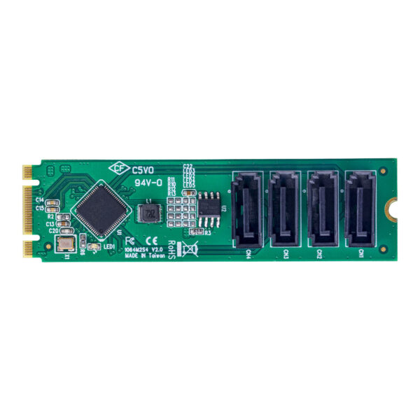 StarTech.com 4-Port M.2 naar SATA Adapter Kaart, M.2 PCIe 3.0 naar SATA HDD/SSD Uitbreidingskaart, ASM1064 Chipset, M.2 NVMe naa - Afbeelding 3
