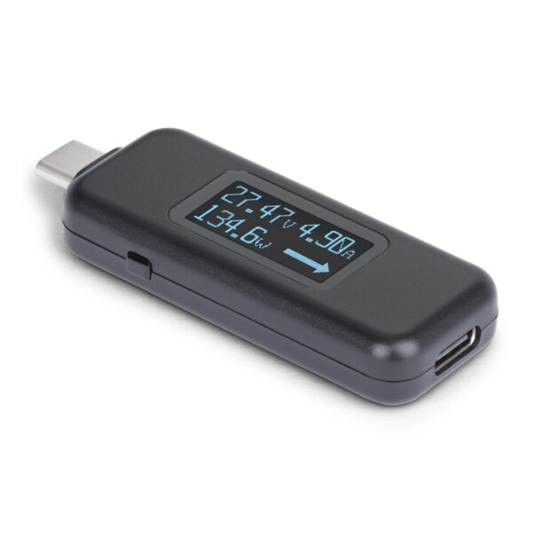 StarTech.com USB-C Power Tester, Digitale Multimeter, Bidirectionele Stroom- en Spanningsmeter, Tot 240W PD EPR, Compacte USB-C