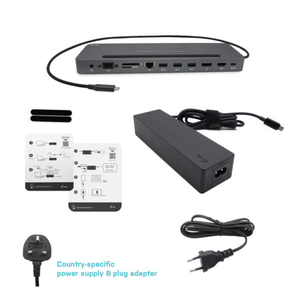 i-tec Metal SB-C Ergonomic 4K 3x Display Docking Station with Power Delivery 85 W + Universal Charger 100 W - Afbeelding 5