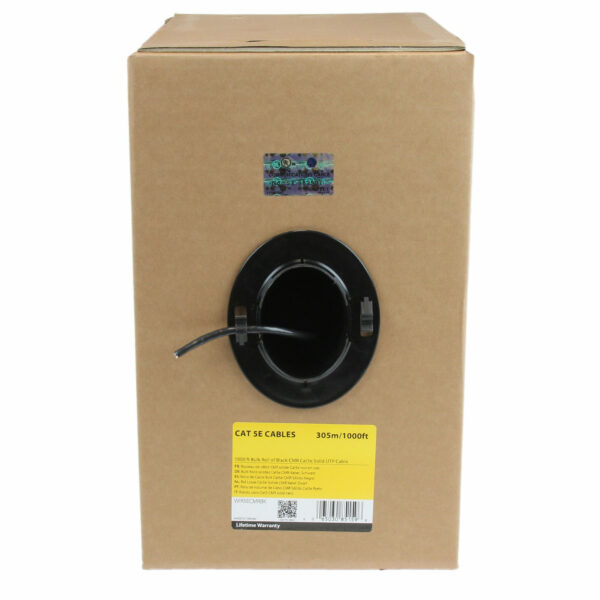 StarTech.com Bulkrol Cat 5e Ethernet kabel - CMR geclassificeerd - 304,8 m - massief - zwart - Afbeelding 2