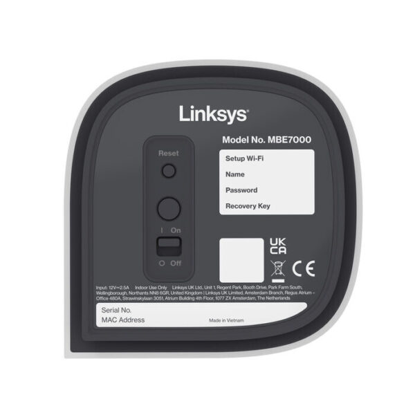 Linksys Velop Pro 7 Tri-band (2,4 GHz / 5 GHz / 6 GHz) Wi-Fi 7 (802.11be) Wit 5 Intern - Afbeelding 5