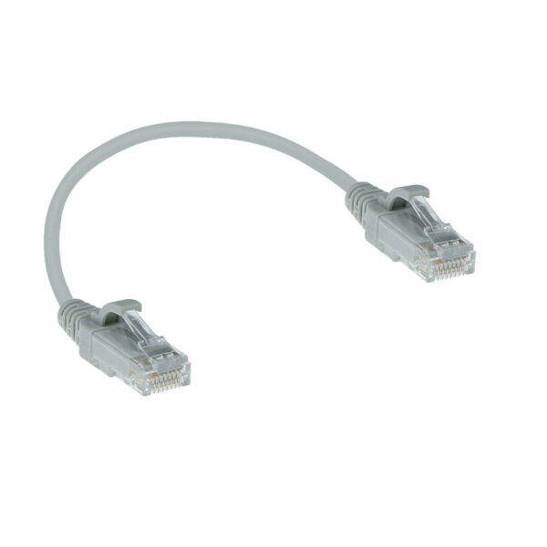 ACT Grijze 0,15 meter LSZH U/UTP CAT6 datacenter slimline patchkabel snagless met RJ45 connectoren - Afbeelding 2