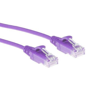 ACT Paarse 2 meter LSZH U/UTP CAT6 datacenter slimline patchkabel snagless met RJ45 connectoren