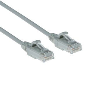 ACT Grijze 0,15 meter LSZH U/UTP CAT6 datacenter slimline patchkabel snagless met RJ45 connectoren