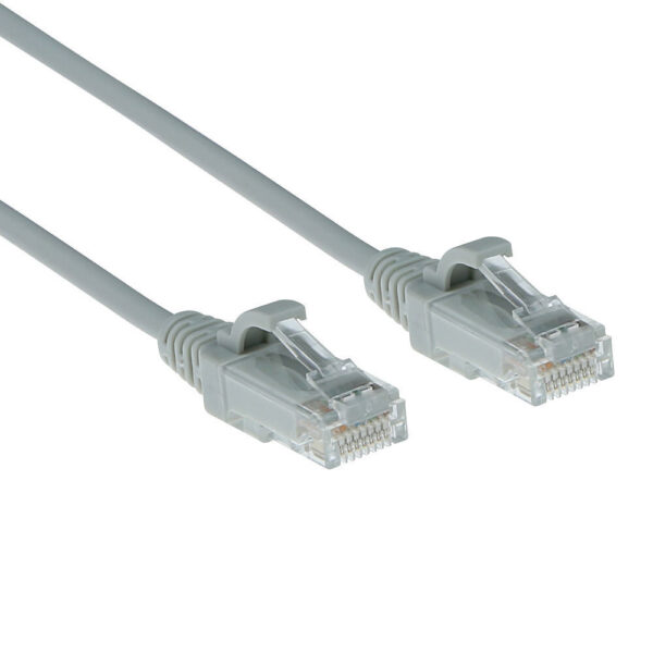 ACT Grijze 0,15 meter LSZH U/UTP CAT6 datacenter slimline patchkabel snagless met RJ45 connectoren
