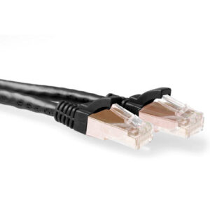 ACT Zwarte 15 meter SFTP CAT6A patchkabel snagless met RJ45 connectoren