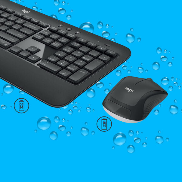 Logitech 920-008675 toetsenbord Inclusief muis Universeel USB QWERTZ Duits Zwart, Wit - Afbeelding 5