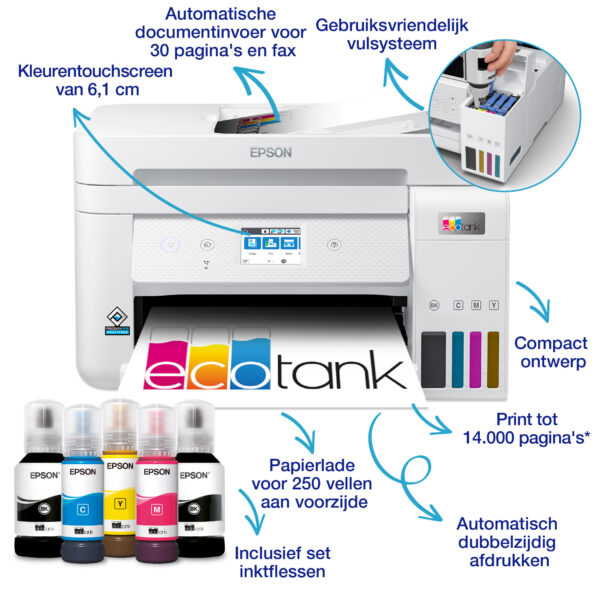 Epson EcoTank ET-4856 A4 multifunctionele Wi-Fi-printer met inkttank, inclusief tot 3 jaar inkt - Afbeelding 22