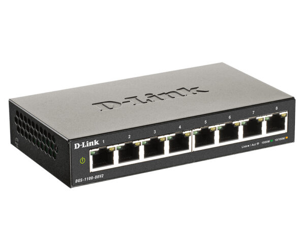 D-Link DGS-1100-08V2 netwerk-switch Managed L2 Gigabit Ethernet (10/100/1000) Zwart - Afbeelding 3